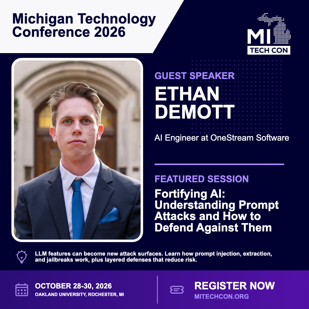 Social share image for Fortifying AI: Understanding Prompt Attacks and How to Defend Against Them at MITechCon 2026