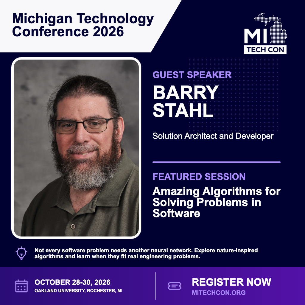 Social share image for Amazing Algorithms for Solving Problems in Software at MITechCon 2026