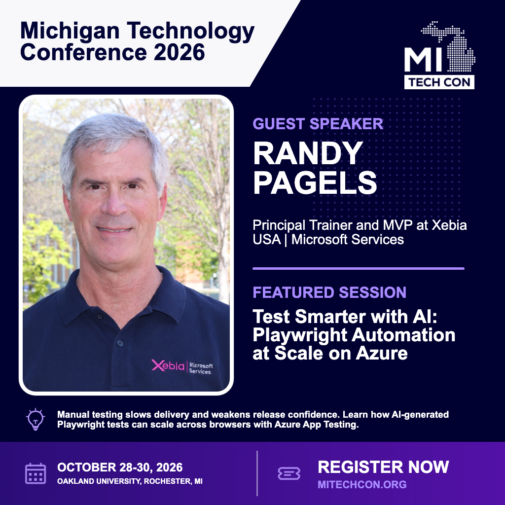 Social share image for Test Smarter with AI: Playwright Automation at Scale on Azure at MITechCon 2026