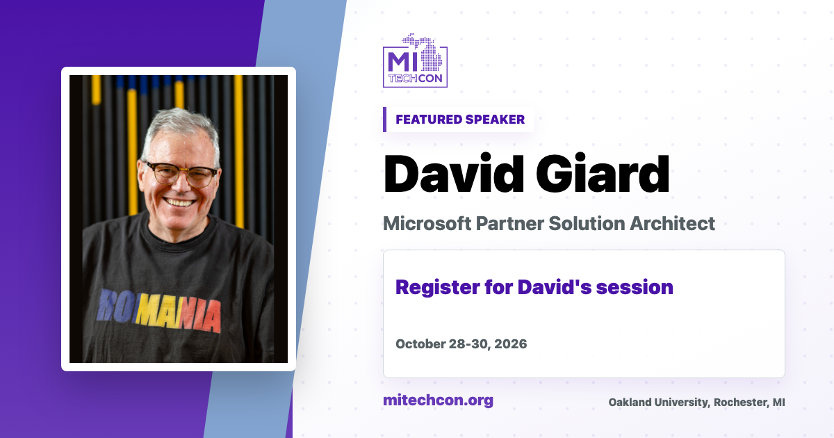 David Giard speaker share image for MITechCon 2026