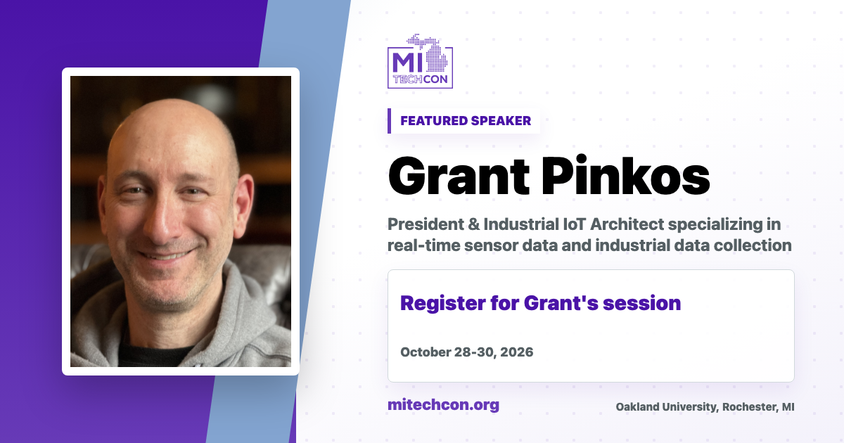 Grant Pinkos speaker share image for MITechCon 2026