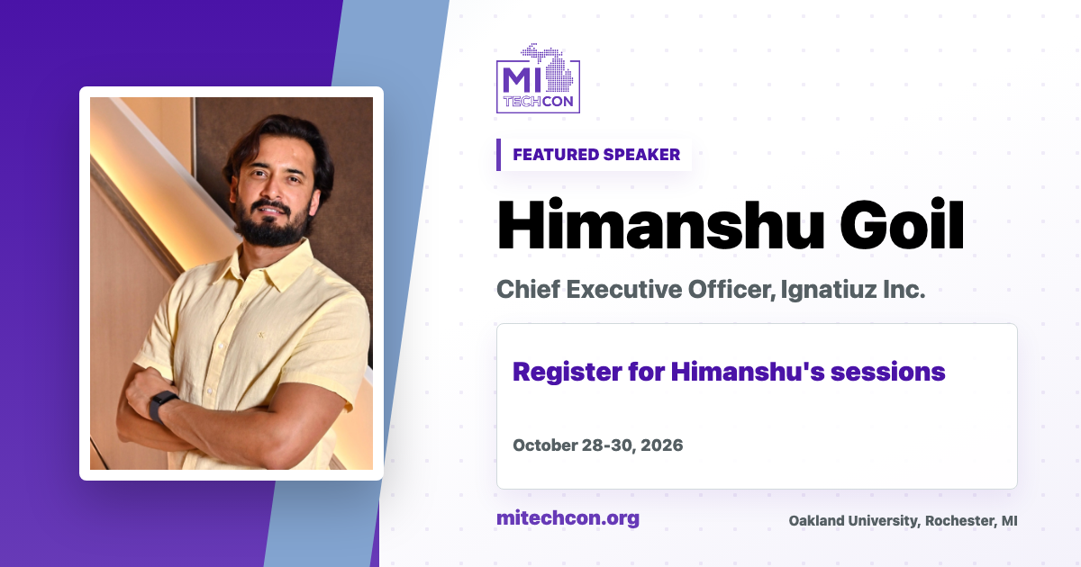 Himanshu Goil speaker share image for MITechCon 2026