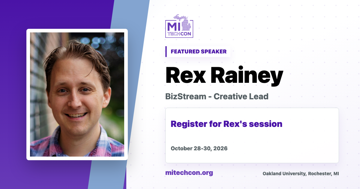 Rex Rainey speaker share image for MITechCon 2026