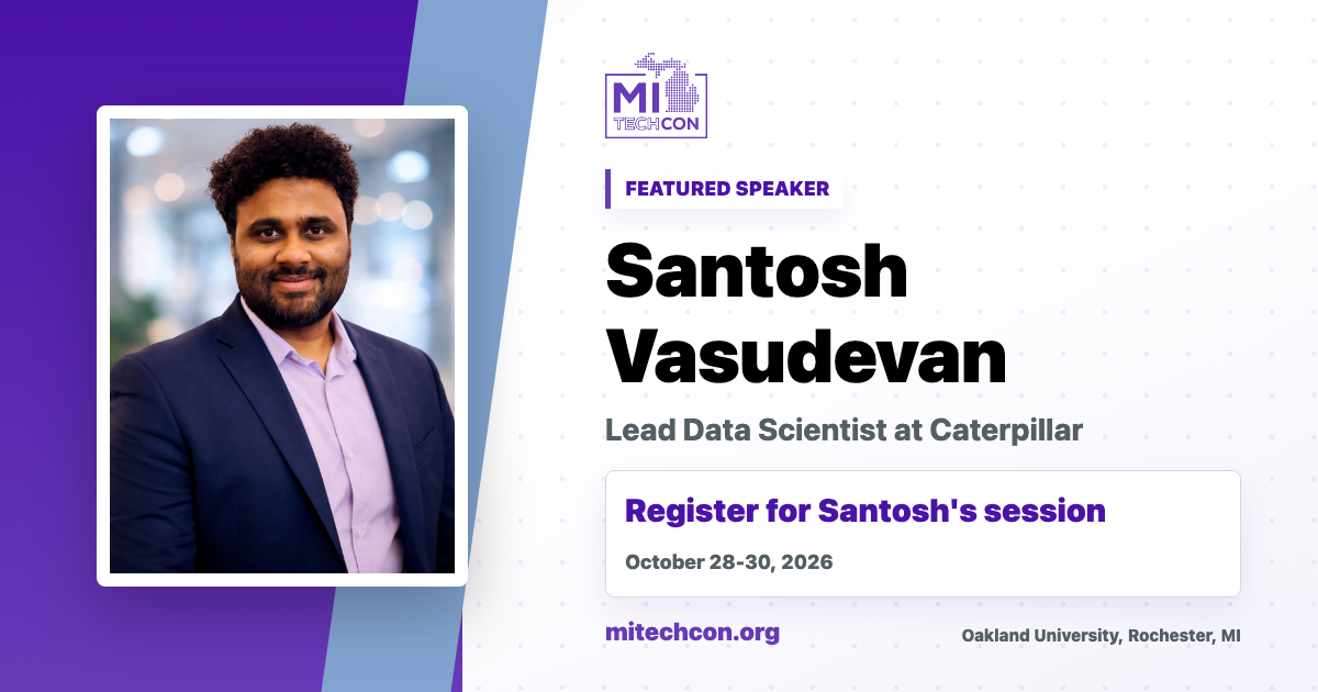 Santosh Vasudevan speaker share image for MITechCon 2026