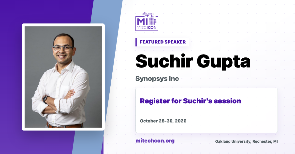 Suchir Gupta speaker share image for MITechCon 2026