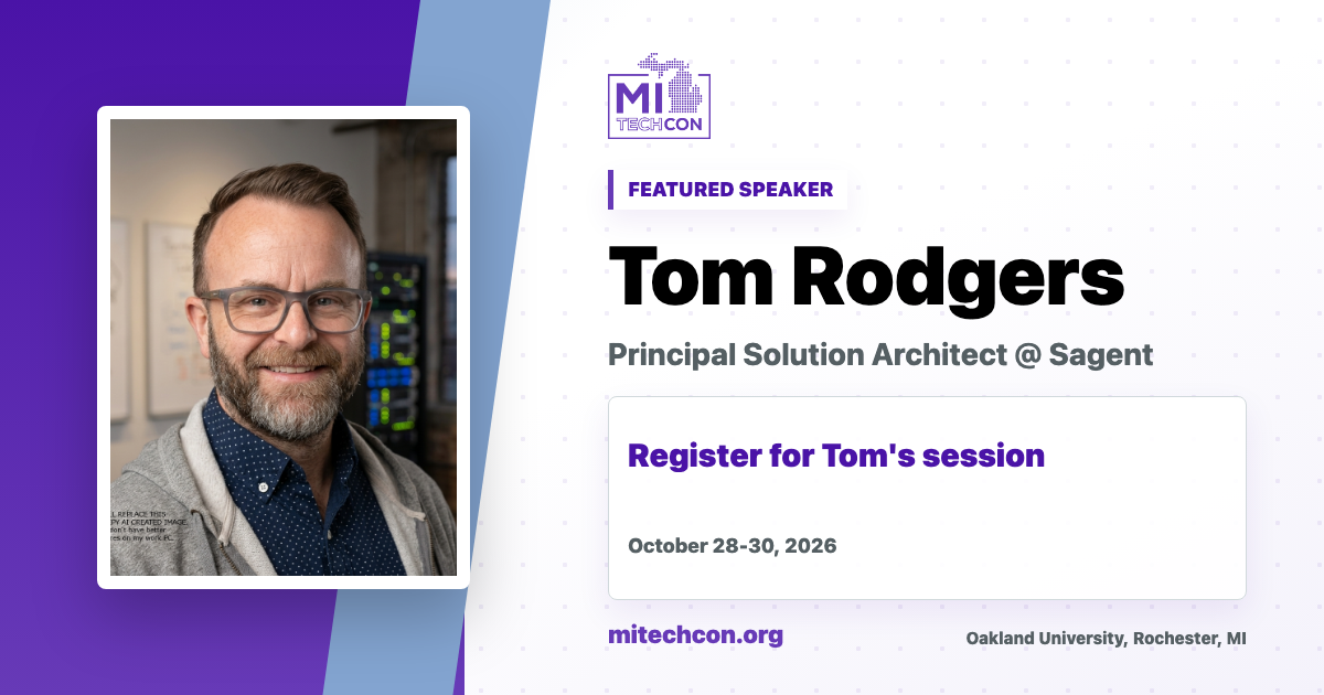 Tom Rodgers speaker share image for MITechCon 2026